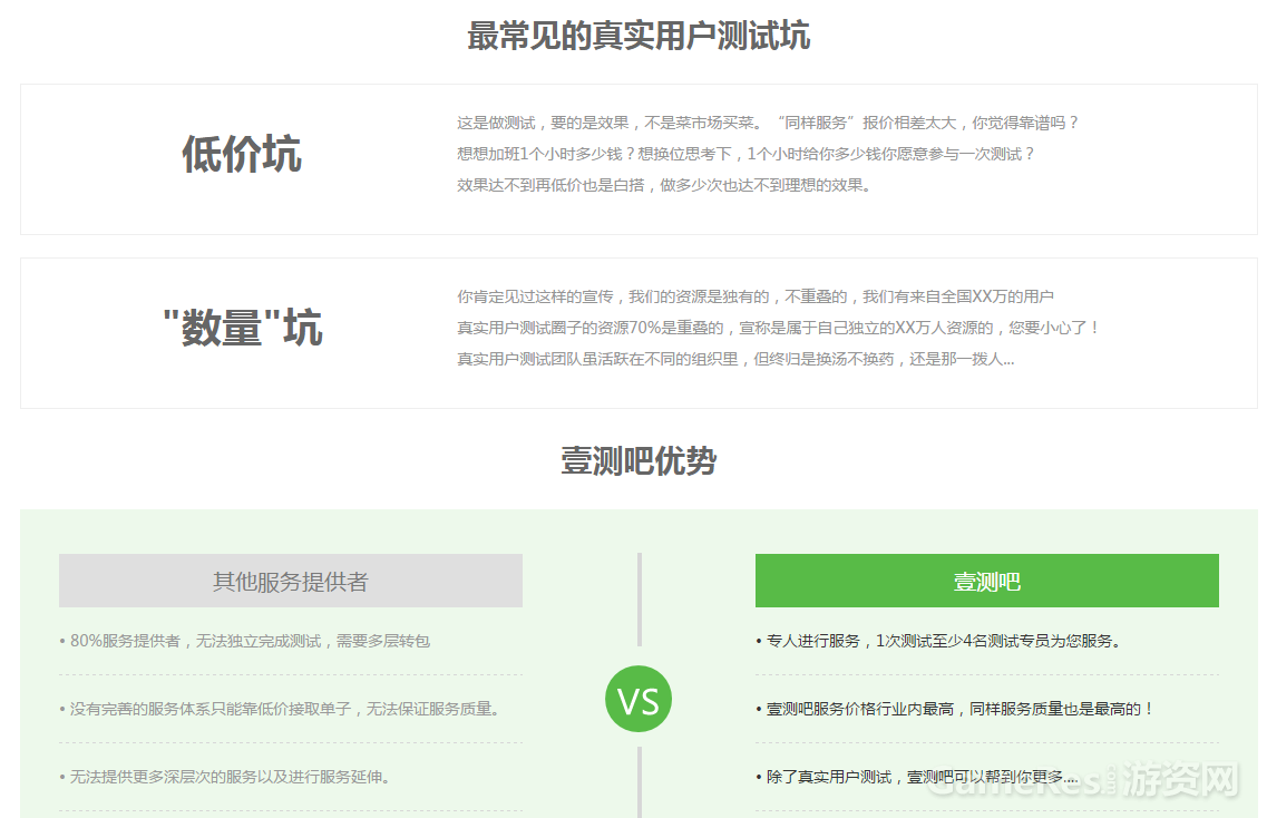 壹测吧的优势　