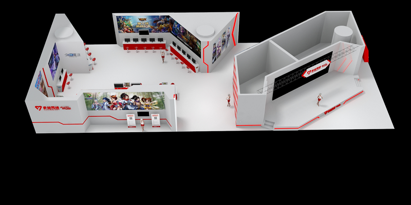 【图1 多益展台，经典红白配色】.png