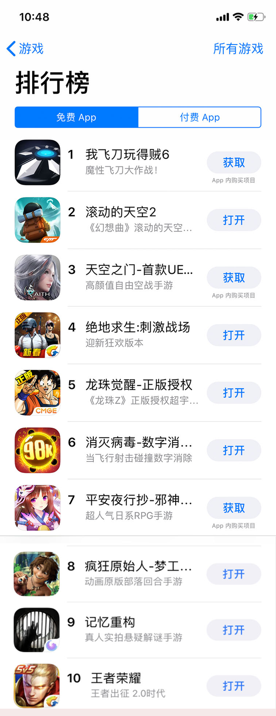 App Store一週遊戲榜：前三名橫空而降 休閒遊戲繼續領跑