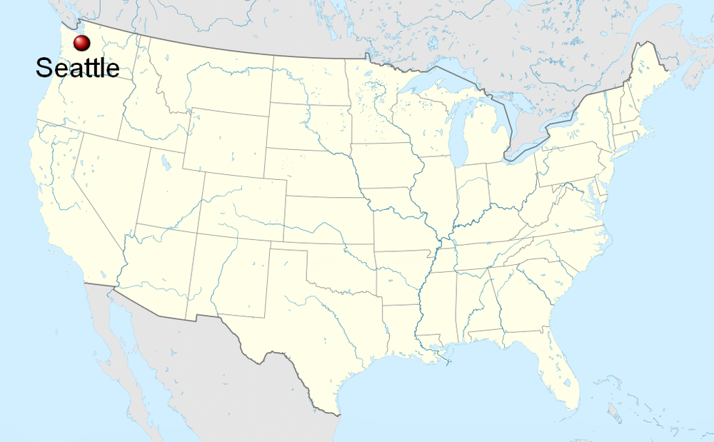 西雅图地理位置图图片