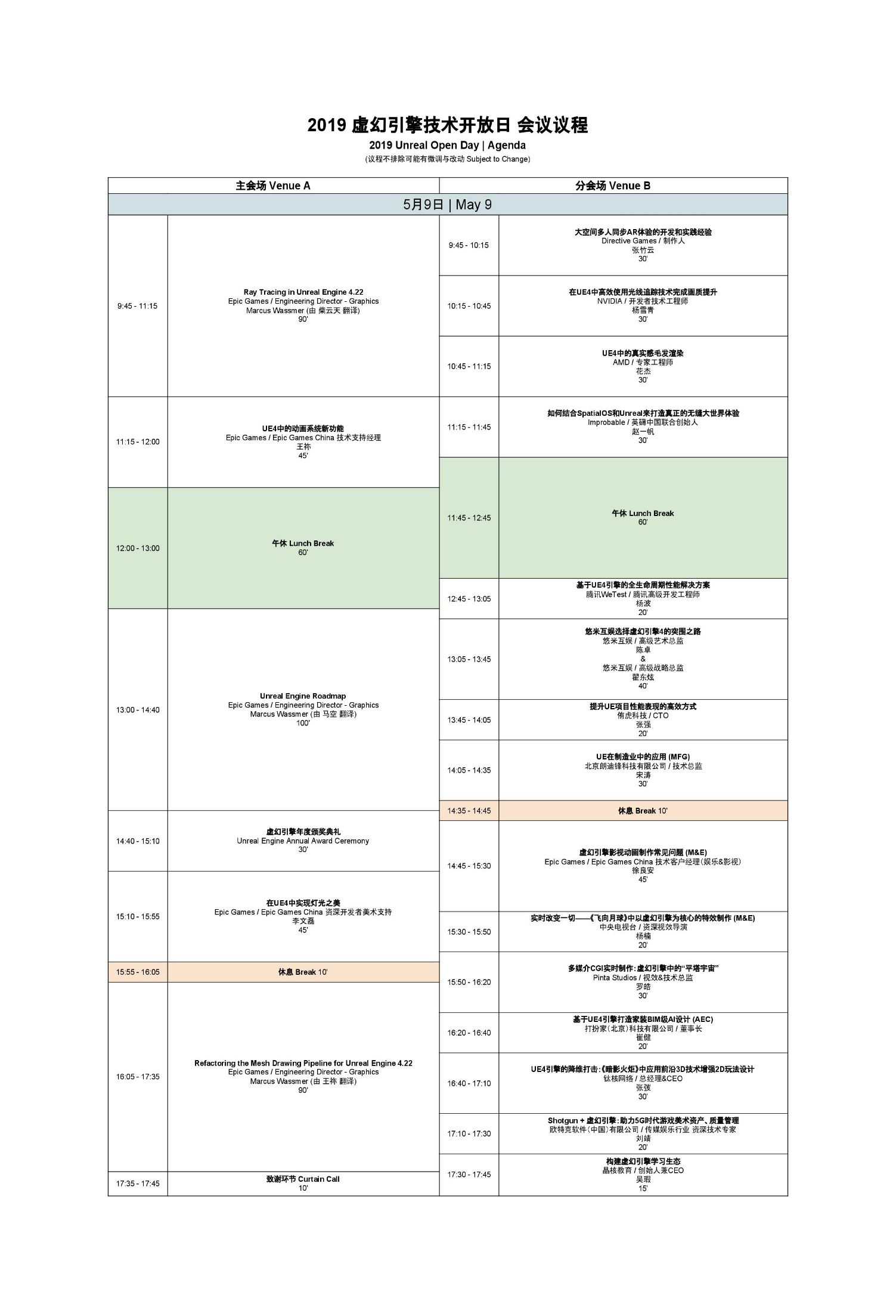 2019虛幻引擎技術開放日Unreal Open Day大會主旨演講及完整議程曝光