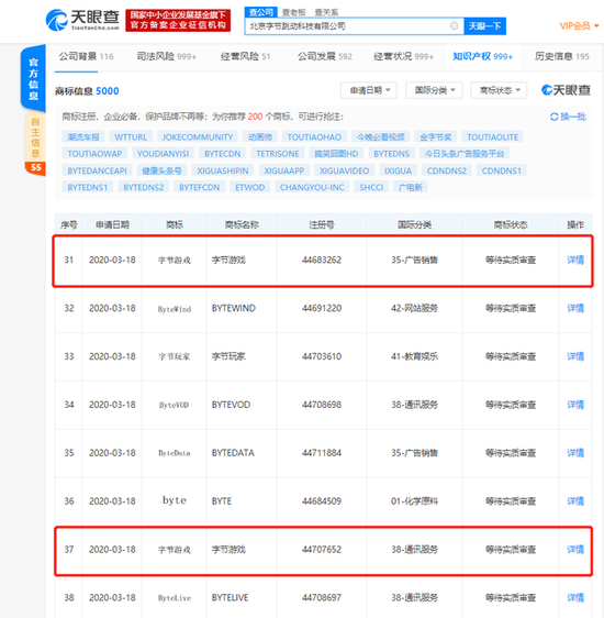 位元組跳動近日申請多個“位元組遊戲”商標