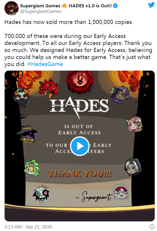 《Hades》销量逾百万，Roguelike还是火得一塌糊涂