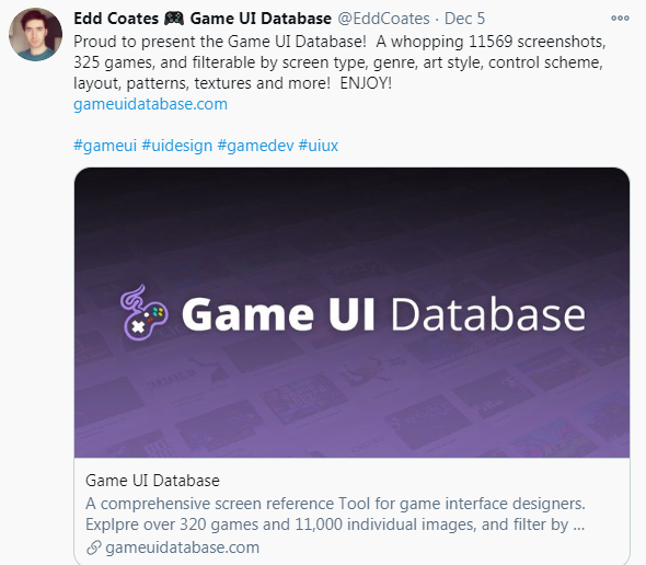 遊戲設計靈感發源地《Game UI Database》資料庫網站上線