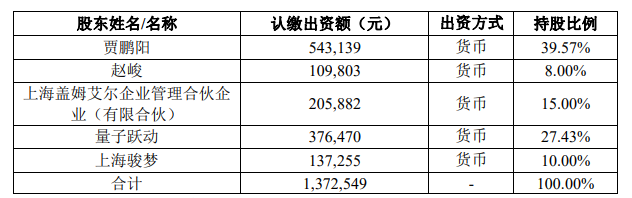 上海駿夢投資蓋姆艾爾7000萬，位元組跳動成該公司第二大股東