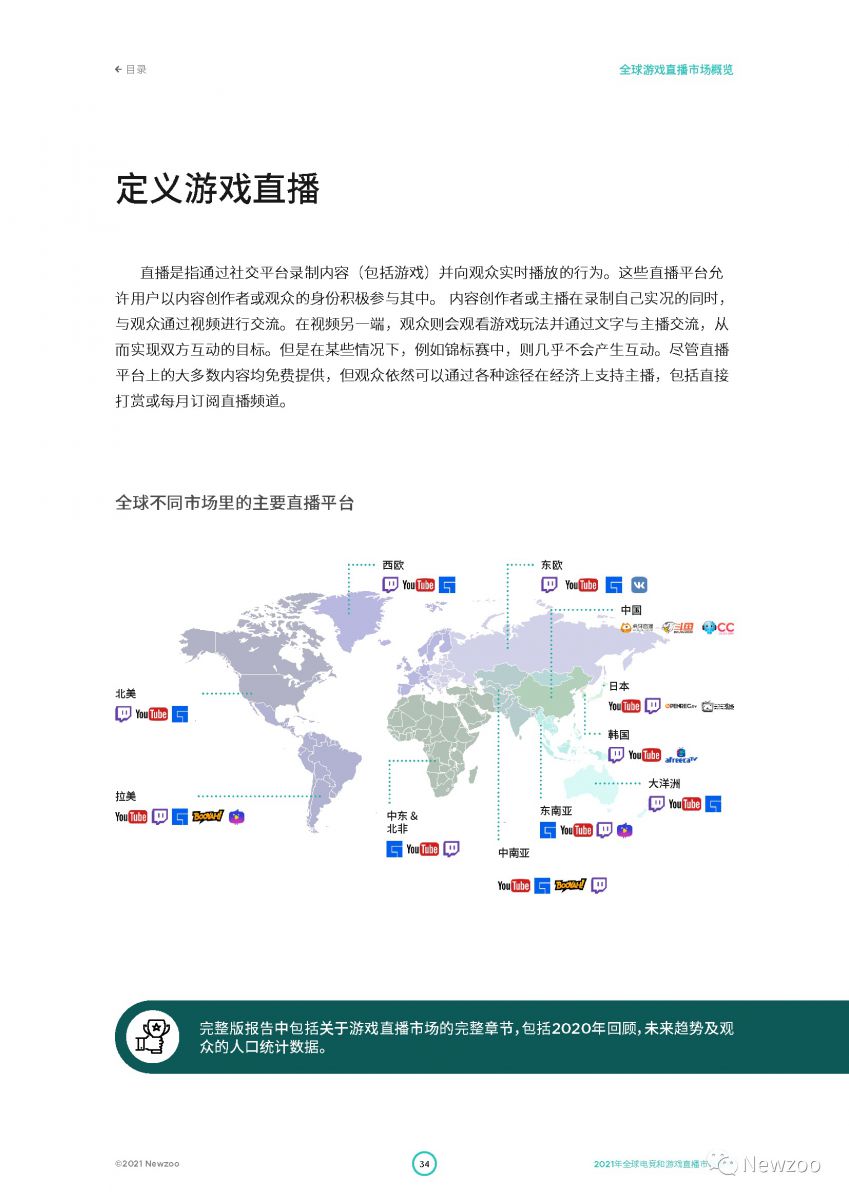 2021全球電競及遊戲直播市場報告：全球遊戲直播觀眾數將超7億