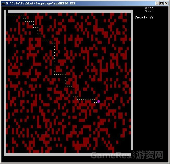 最短迷宫寻路算法的演示